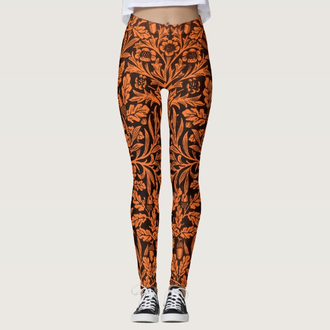 Mirrors's Acorns and oak leaves & Floral Pattern Leggings (Front)