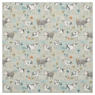 Mirthful Pastures: Whimsy Cow Fabric