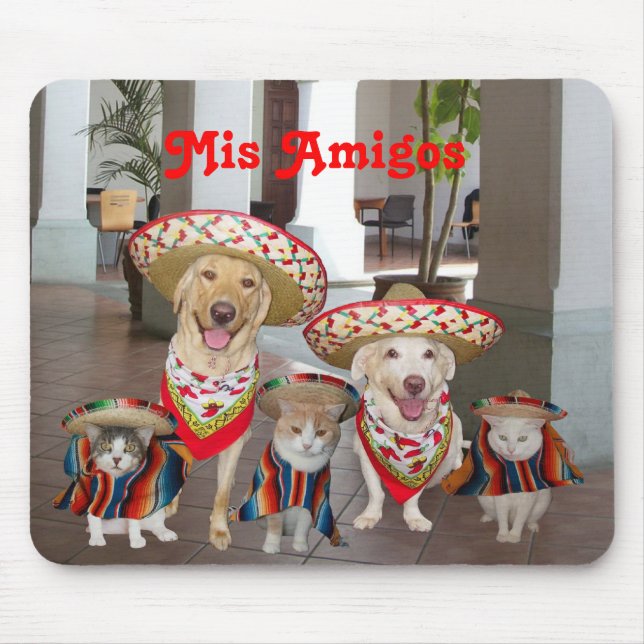 Mis Amigos Mouse Pad (Front)