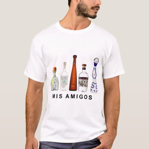 Mis Amigos Tequila Funny Trendy Sarcastic Women Me T_Shirt