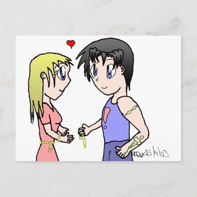 Mis-Matched Couple Postcard (Front)