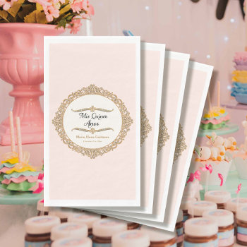 Mis Quince Anos Birthday Party Celebration Decor Paper Napkins by PatternsModerne at Zazzle
