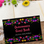 Mis Quince Anos Black Mexican Floral Quinceanera Guest Book