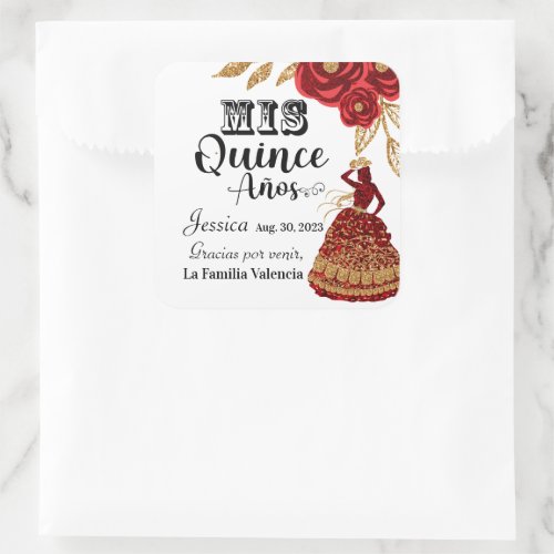 Mis Quince Anos Burgundy Floral Western Sticker