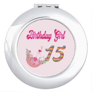 Mis Quince Años Colorful Birthday Girl Custom Compact Mirror