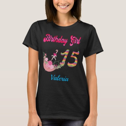 Mis Quince Aos Colorful Birthday Girl Custom T_Sh T_Shirt