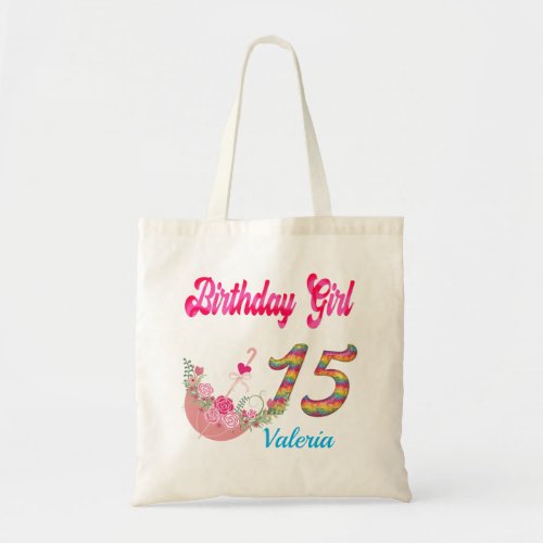 Mis Quince Aos Colorful Birthday Girl Custom  Tote Bag