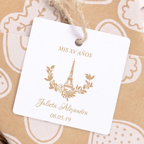 Mis Quince aos Diseo Floral Pars Rubber Stamp