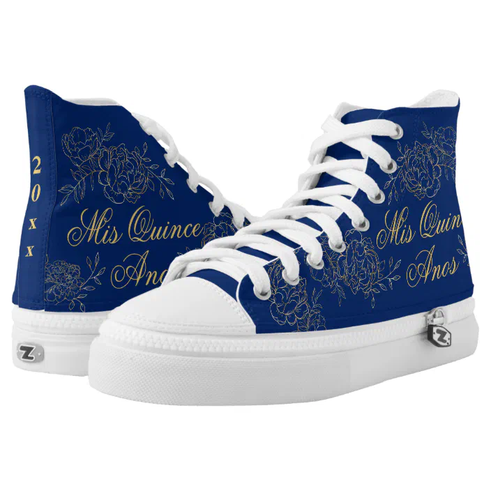 Mis Quince Anos Elegant Gold Quinceanera High-Top Sneakers