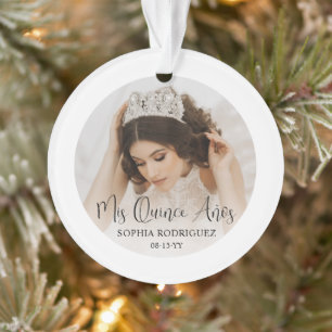 Mis Quince Años Elegant Modern Quinceañera 2 Photo Ornament