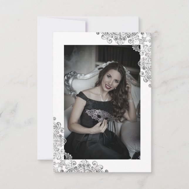 Mis Quince Años Español Efecto Encaje Gris (Front)