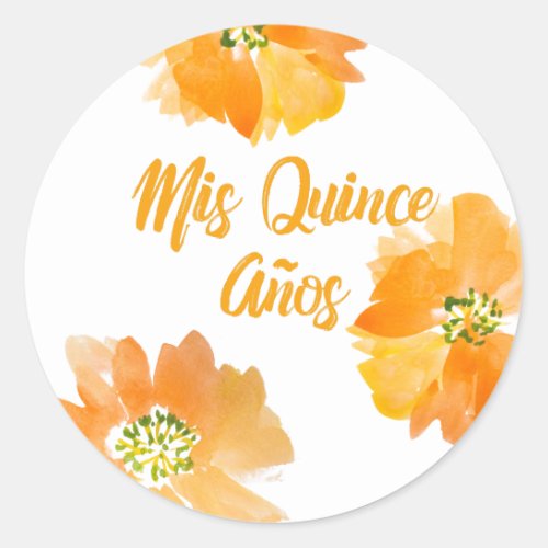 Mis Quince Anos Floral Bright Quinceanera Classic Round Sticker