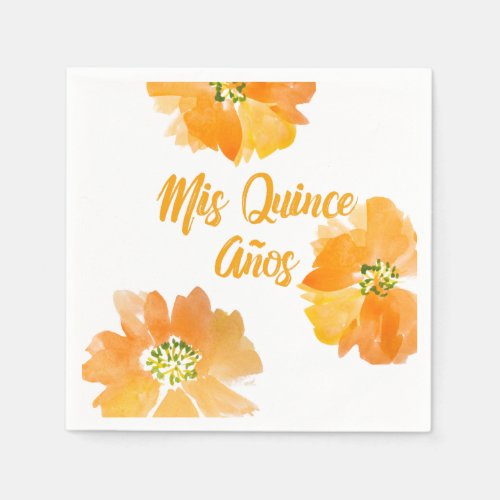 Mis Quince Anos Floral Bright Quinceanera Napkins