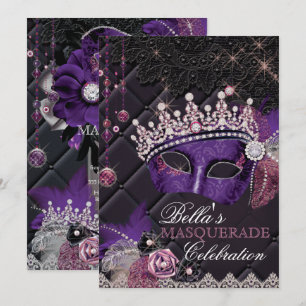 Mis Quince Anos Masquerade Party Invitation