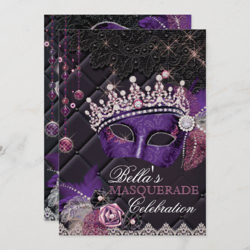 Mis Quince Anos Masquerade Party Invitation