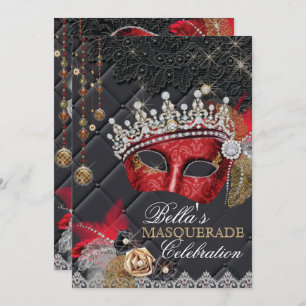 Mis Quince Anos Masquerade Party Invitation
