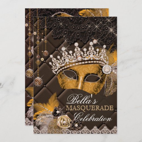 Mis Quince Anos Masquerade Party Invitation