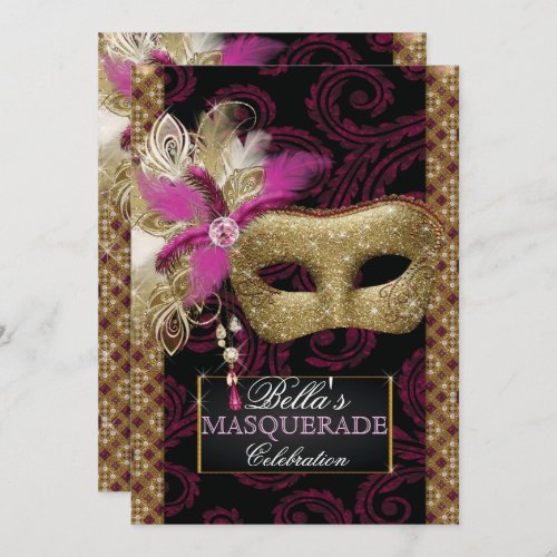 Mis Quince Anos Masquerade Party Invitation