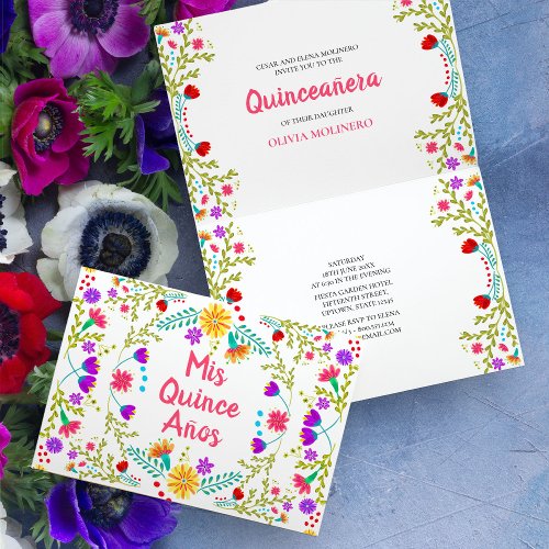 Mis Quince Anos Mexican Fiesta Party Quinceanera Invitation