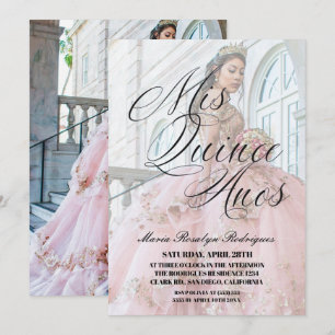 Mis Quince Años Modern 2 Photo Quinceañera  Invitation