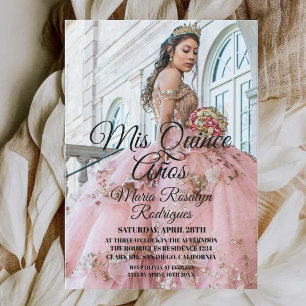 Mis Quince Años Modern Photo Quinceañera Invitation