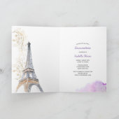 Mis Quince Anos Paris Eiffel Tower Lavender Invitation (Inside)