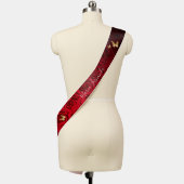 Mis Quince Anos Red Rose Gold Crown Quinceanera Sash (Mannequin)