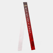 Mis Quince Anos Red Rose Gold Crown Quinceanera Sash (Front)
