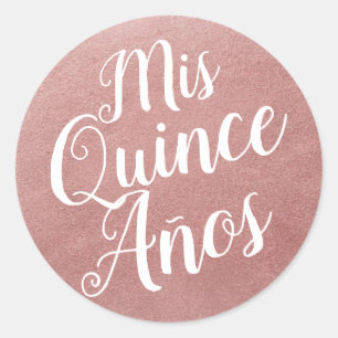 Mis Quince Años Rose Gold Pink Quinceañera Classic Round Sticker