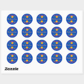 Mis Quince Anos Royal Blue Mexican Fiesta Flowers Classic Round Sticker (Sheet)