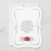 Mis Quince Burgundy Blush and Silver Quinceanera Invitation (Back)