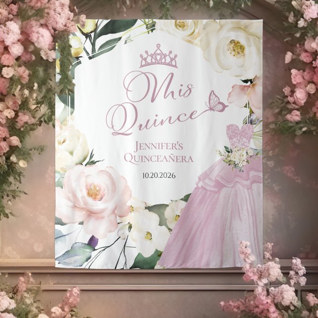 Mis Quince | Dress Floral Quinceañera Backdrops (Creator Uploaded)