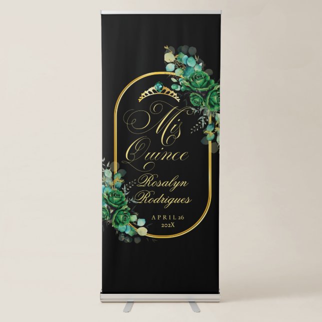 Mis Quince Emerald green Welcome sign (Front)