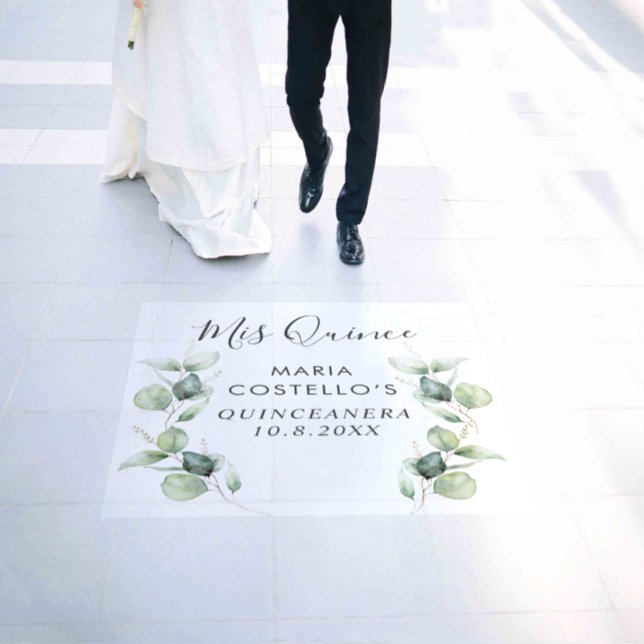 Mis Quince Eucalyptus Quinceanera Floor Decals (Wedding)