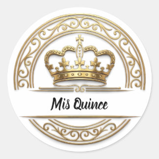Mis Quince Luxury Gold Collection Classic Round Sticker