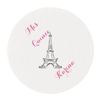 Mis Quince - Paris - cupcake topper - Customize Edible Frosting Rounds