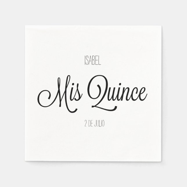 Mis Quince party Customize Napkin (Front)