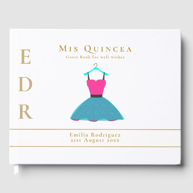 Mis Quince Quinceanera Dress GUEST BOOK Customized (Front)