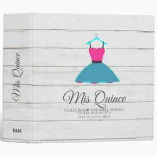Mis Quince Quinceanera Dress GUEST BOOK Customized 3 Ring Binder