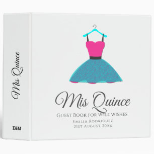 Mis Quince Quinceanera Dress GUEST BOOK Customized 3 Ring Binder