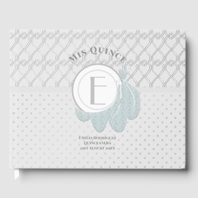 Mis Quince Quinceanera Dress GUEST BOOK Monogram (Front)