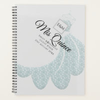 Mis Quince Quinceanera Dress GUEST BOOK Silver Planner