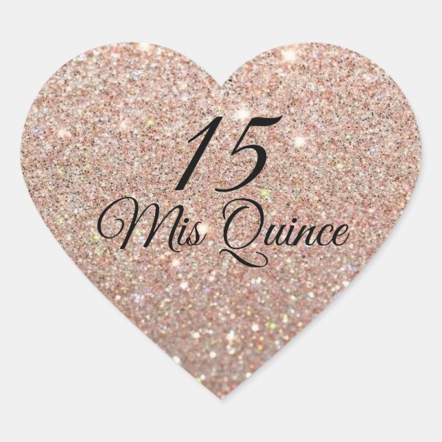 Mis Quince Rose Gold Glitter Fab Sticker (Front)