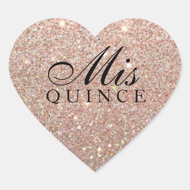 Mis Quince Rose Gold Glitter Fab Sticker (Front)