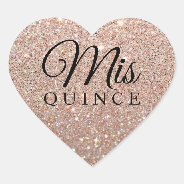 Mis Quince Rose Gold Glitter Fab Sticker (Front)
