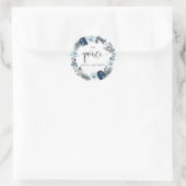 Mis Quince, Spanish, Wreath Blue Floral Classic Round Sticker (Bag)