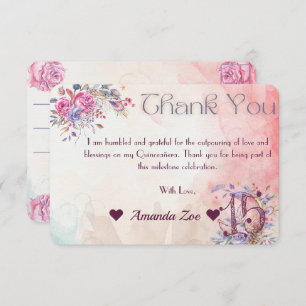 Mis Quince Thank you Note