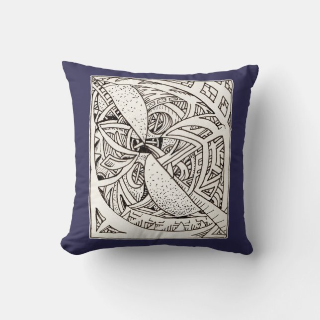Mis-spliced Throw Pillow (Front)