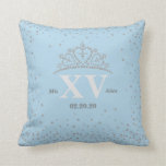 Mis XV 15 Quinceañera Glitter Crown 16" Pillow
