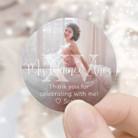 Mis XV Años Modern Photo Quinceañera Thank You